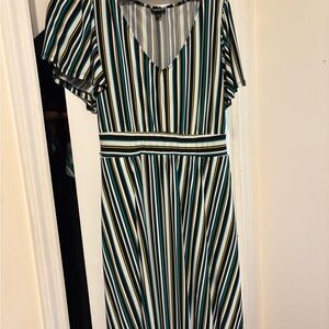 Torrid Black and White Striped Midi Dress